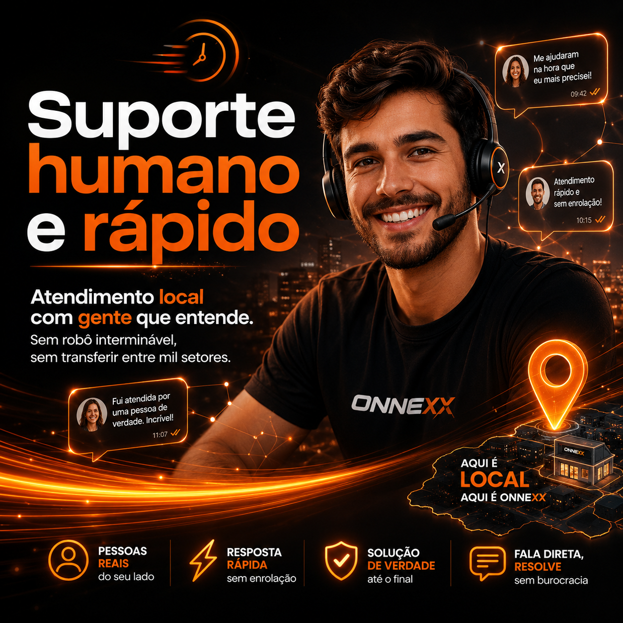 Atendimento humano, duas pessoas conversando