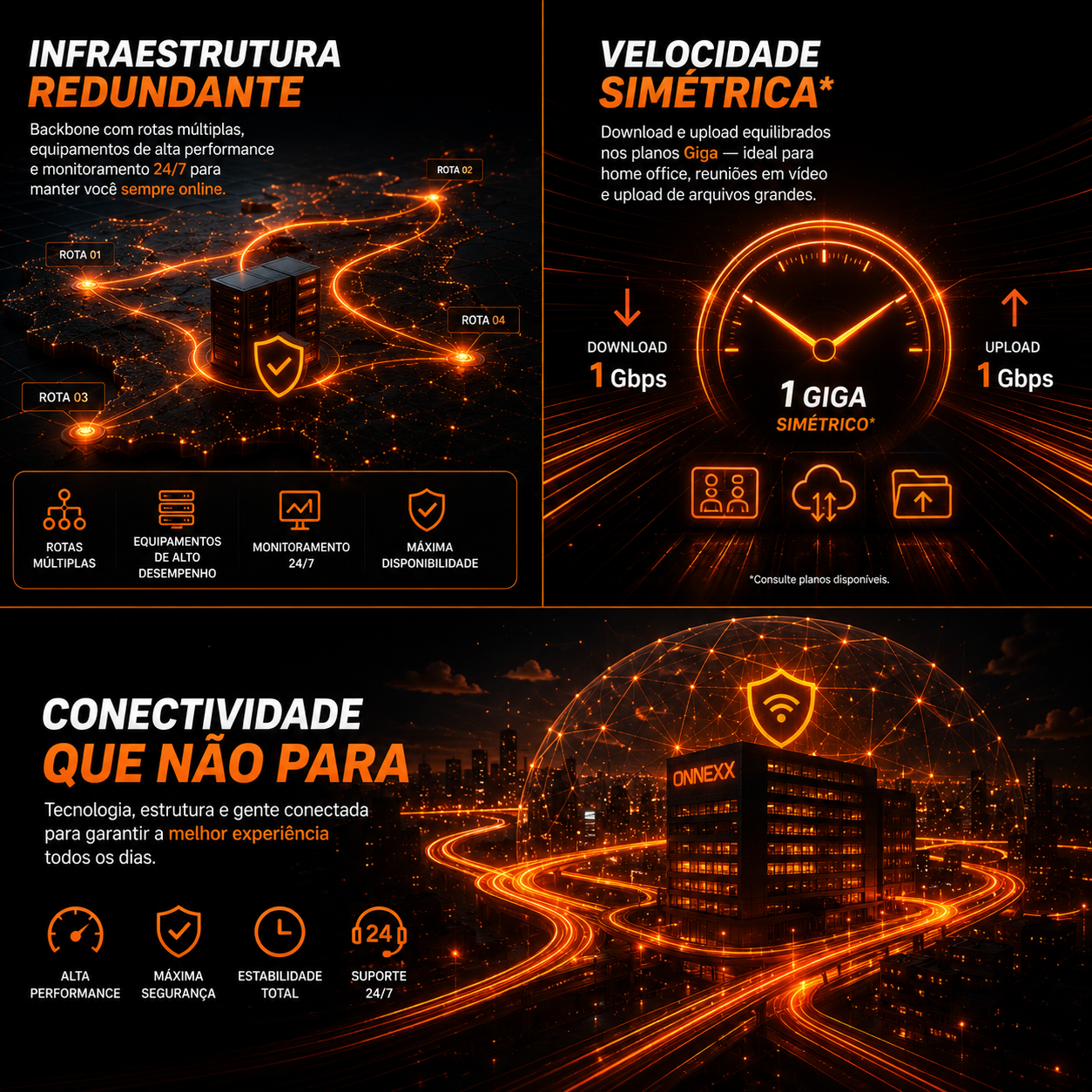 Switch de rede com cabos coloridos transmitindo dados